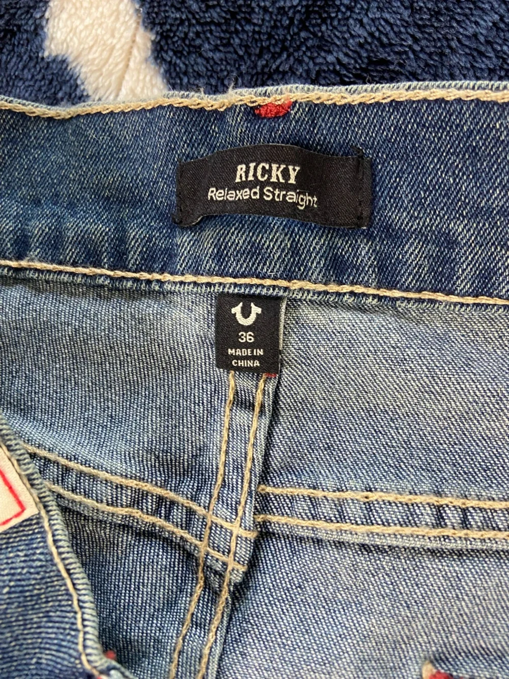 NWT Men’s True Religion 36x34 Ricky Straight Leg Jeans Toasted Cinnamon Wash